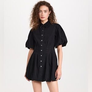 SIMKHAI Ciara Denim Shirting Dress BLACK